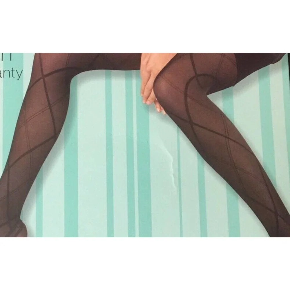NEW No Nonsense Fashion Accents Nude Almond Sheer Toe‎ Ribbon Accent Pantyhose A